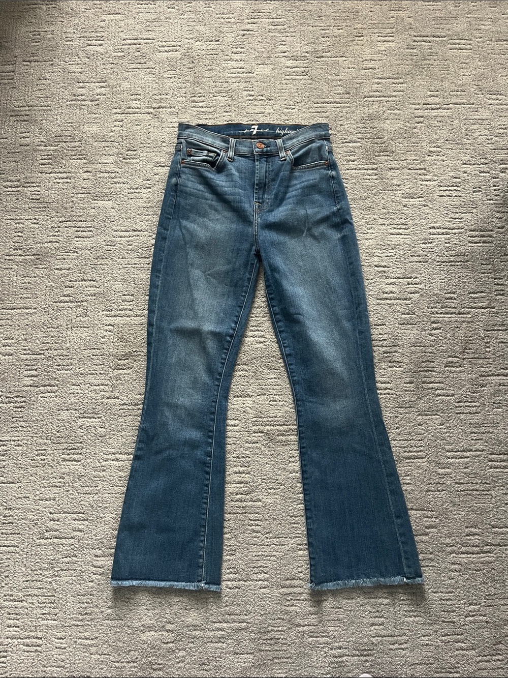 7 For All Mankind Women's Dark Blue Flared Jeans